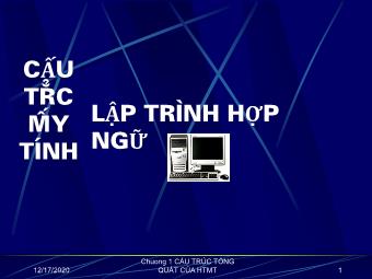 Bài giảng Lập trình Hợp ngữ - Chương 1: Cấu trúc tổng quát của HTML