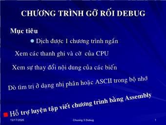 Bài giảng Lập trình Hợp ngữ - Chương 3: Debug