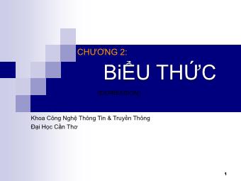 Bài giảng Lập trình hướng đối tượng C++ - Chương 2: Biểu thức - Đại học Cần Thơ