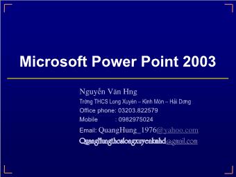 Bài giảng Microsoft PowerPoint 2003 - Nguyễn Văn Hưng