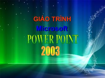 Bài giảng Microsoft PowerPoint 2003