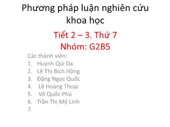 Bài giảng Phương pháp luận nghiên cứu khoa học