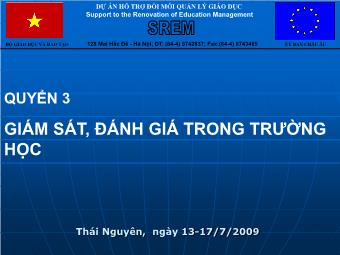 Bài giảng Quyển 3: Giám sát, đánh giá trong trường học - Chương 4: Tự đánh giá của hiệu trưởng theo bản đồ năng lực