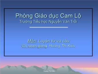 Bài giảng Tiếng việt - Luyện từ và câu - Hoàng Thị Kiều