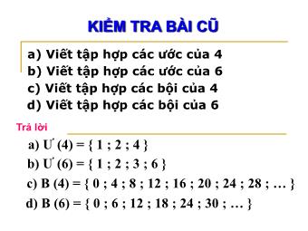 Bài giảng Toán Lớp 6 - Tiết 29: Ước chung và bội chung