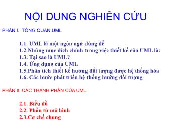 Bài giảng UML - Bài 4: Nội dung nghiên cứu