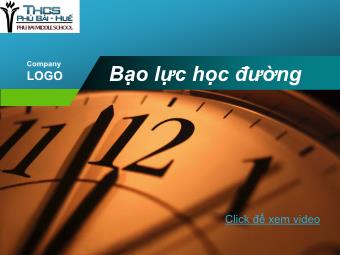 Bài thuyết trình Vấn đề bạo lực học đường - THCS Phú Bài - Huế