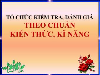 Chuyên đề Tổ chức kiểm tra, đánh giá theo chuẩn kiến thức, kĩ năng