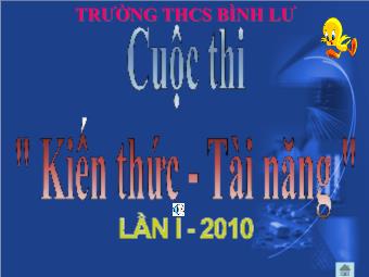 Cuộc thi Kiến thức - Tài năng - Trường THCS Bình Lư (1)