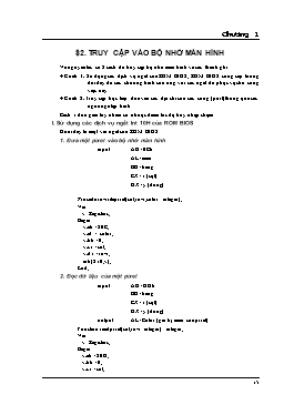 Giáo trình Đồ họa trong Pascal - Chương 1: Màn hình của máy tính - Bài 2: Truy cập vào bộ nhớ màn hình