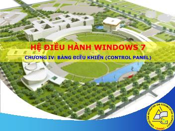 Giáo trình Hệ điều hành Windows 7 - Chương IV: Bảng điều khiển (Control Panel)