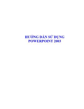 Giáo trình Hướng dẫn học PowerPoint 2003