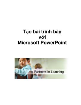 Giáo trình tạo bài trình bày với Microsoft PowerPoint