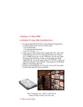 Giáo trình Tin học - Phần cứng máy vi tính - Chương 6: Ổ cứng HDD