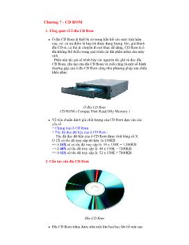 Giáo trình Tin học - Phần cứng máy vi tính - Chương 7: CD ROM