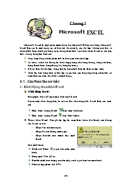 Giáo trình Tin học văn phòng - Chương 5: Microsoft Excel - Võ Văn Tuấn Dũng