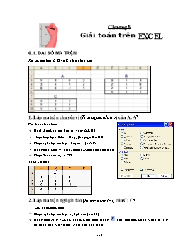 Giáo trình Tin học văn phòng - Chương 6: Giải toán trên Excel - Võ Văn Tuấn Dũng