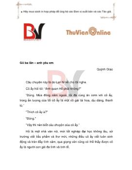 Gõ ba lần - Anh yêu em - Quỳnh Giao