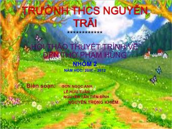 Hội thảo thuyết trình về đền thờ Phạm Hùng - Sơn Ngọc Anh