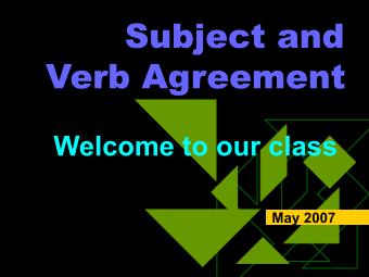 Subject and Verb Agreement