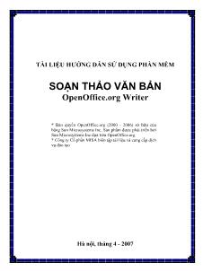 Tài liệu hướng dẫn sử dụng phần mềm soạn thảo văn bản Openoffice.org writer