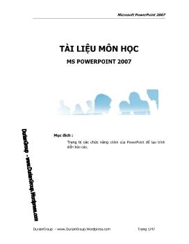 Tài liệu môn học MS PowerPoint 2007
