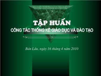 Tập huấn Công tác thống kê giáo dục và đào tạo