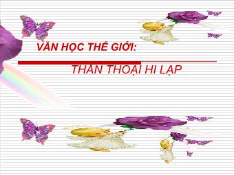 Văn học thế giới: Thần thoại Hi Lạp