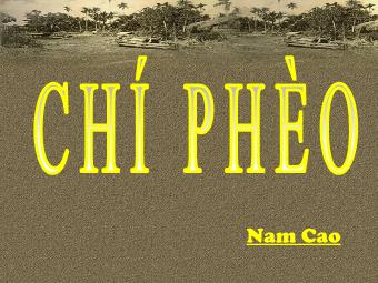 Bài giảng Ngữ văn Lớp 11 - Đọc văn: Chí Phèo (Nam Cao)