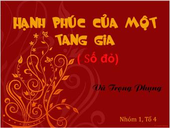 Bài giảng Ngữ văn Lớp 11 - Đọc văn: Hạnh phúc của một tang gia (Trích Số đỏ - Vũ Trọng Phụng)