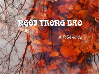 Bài giảng Ngữ văn Lớp 11 - Đọc văn: Người trong bao (A.P.Sê-Khốp)