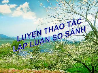 Bài giảng Ngữ văn Lớp 11 - Tiếng Việt: Luyện thao tác Lập luận so sánh