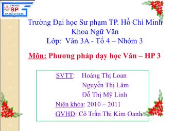 Bài giảng Ngữ văn Lớp 11 - Tiếng Việt: Thao tác lập luận bác bỏ - Hoàng Thị Loan