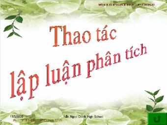 Bài giảng Ngữ văn Lớp 11 - Tiếng Việt: Thao tác lập luận phân tích