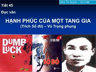 Bài giảng Ngữ văn Lớp 11 - Tiết 45: Đọc văn: Hạnh phúc của một tang gia (Vũ Trọng Phụng)