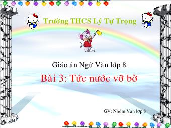 Bài giảng Ngữ văn Khối 8 - Bài 3: Tức nước vỡ bờ - Trường THCS Lý Tự Trọng