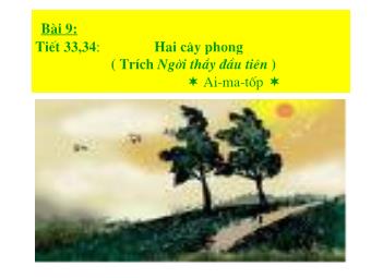 Bài giảng Ngữ văn Khối 8 - Tiết 33,34: Hai cây phong (Trích Người thầy đầu tiên)