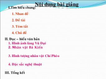 Bài giảng Ngữ văn Lớp 11 - Đọc văn: Chí Phèo (Nam Cao)