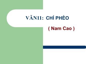 Bài giảng Ngữ văn Lớp 11 - Đọc văn: Chí Phèo (Nam Cao)