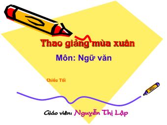 Bài giảng Ngữ văn Lớp 11 - Đọc văn: Chiều tối (Hồ Chí Minh) - Nguyễn Thị Lập