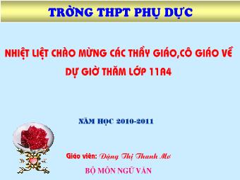 Bài giảng Ngữ văn Lớp 11 - Đọc văn: Chiều tối (Mộ - Hồ Chí Minh) - Đặng Thị Thanh Mơ