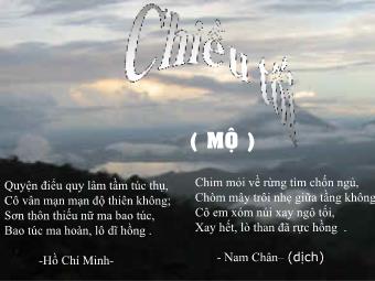 Bài giảng Ngữ văn Lớp 11 - Đọc văn: Chiều tối (Mộ - Hồ Chí Minh)