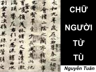 Bài giảng Ngữ văn Lớp 11 - Đọc văn: Chữ người tử tù (Nguyễn Tuân)