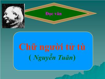 Bài giảng Ngữ văn Lớp 11 - Đọc văn: Chữ người tử tù (Nguyễn Tuân)