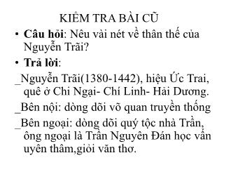 Bài giảng Ngữ văn Lớp 11 - Đọc văn: Tự tình