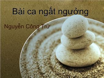 Bài giảng Ngữ văn Lớp 11 - Tiết 13: Đọc văn: Bài ca ngất ngưởng (Nguyễn Công Trứ)