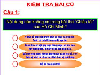 Bài giảng Ngữ văn Lớp 11 - Tiết 85: Đọc văn: Chiều tối (Mộ - Hồ Chí Minh)