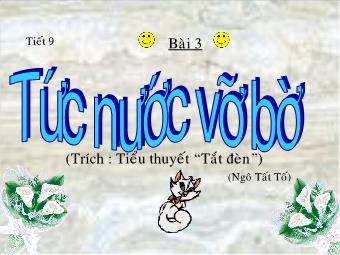 Bài giảng Ngữ văn Lớp 8 - Tiết 9: Đọc văn: Tức nước vỡ bờ (Trích Tiểu thuyết 