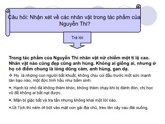 Bài giảng Phân tích các nhân vật trong tác phẩm của Nguyễn Thi