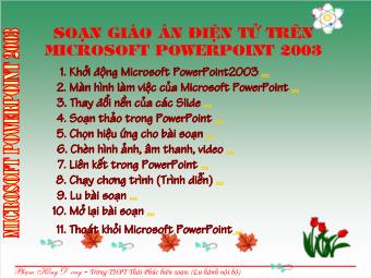 Bài giảng Soạn giáo án điện tử trên Microsoft PowerPoint 2003